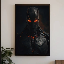 Futuristic Sci-Fi Armored Figure Digital Art Poster PosterGoat