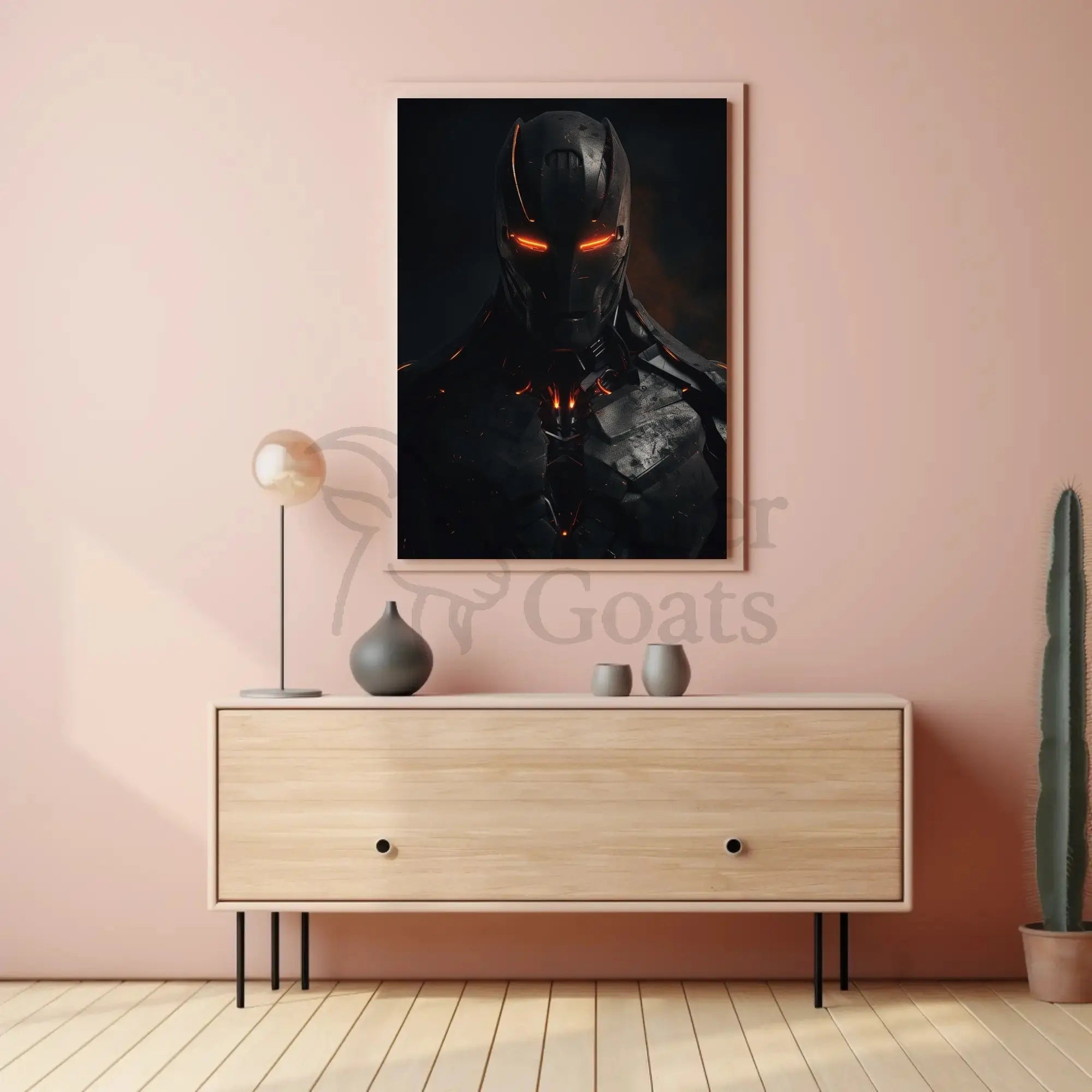 Futuristic Sci-Fi Armored Figure Digital Art Poster PosterGoat