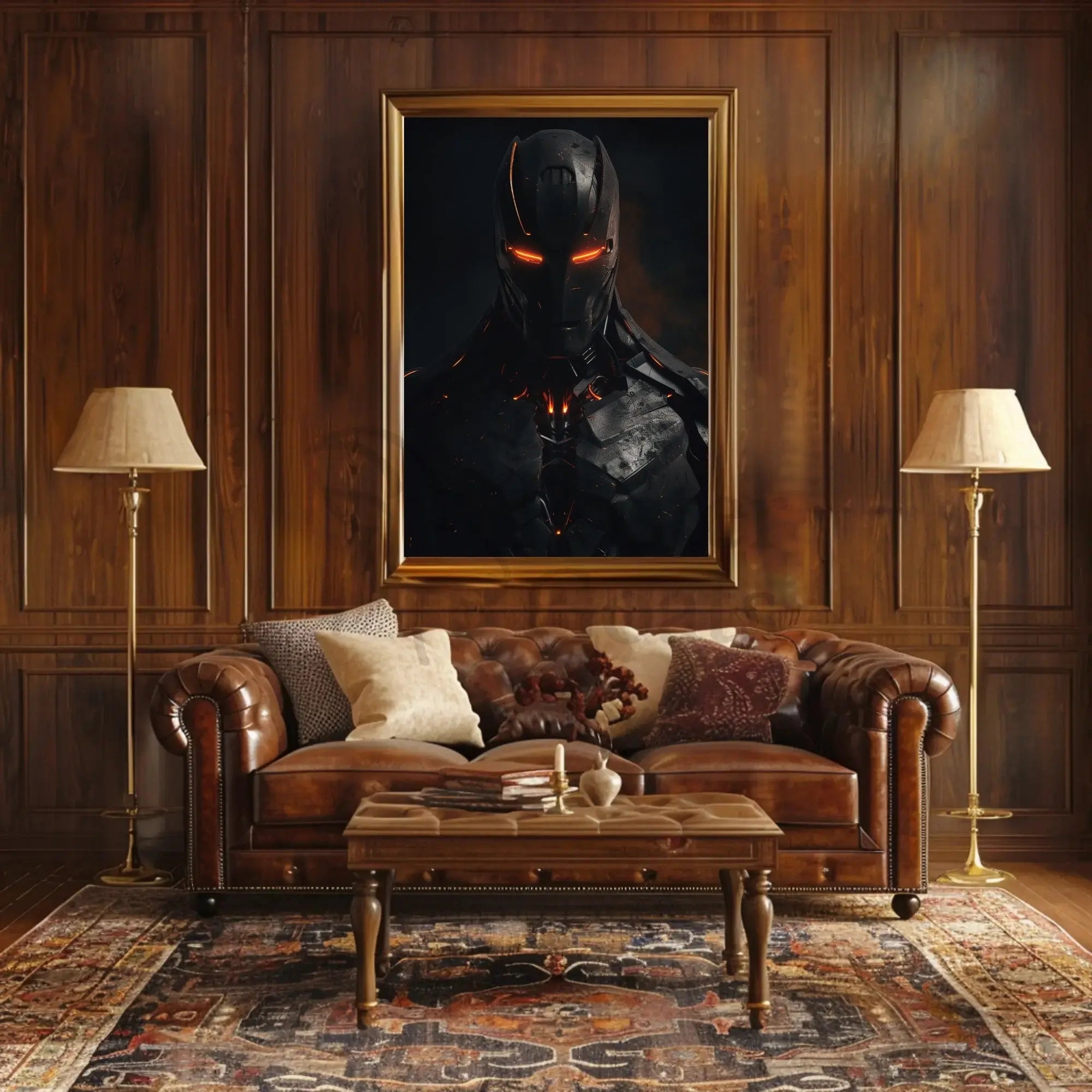 Futuristic Sci-Fi Armored Figure Digital Art Poster PosterGoat