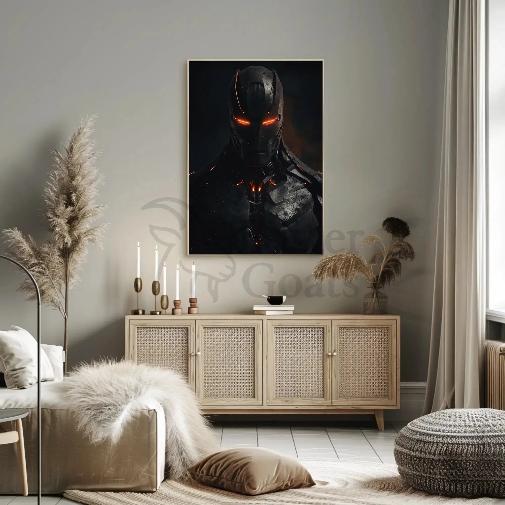 Futuristic Sci-Fi Armored Figure Digital Art Poster PosterGoat