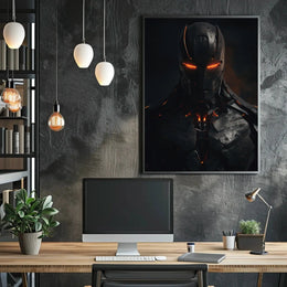 Futuristic Sci-Fi Armored Figure Digital Art Poster PosterGoat
