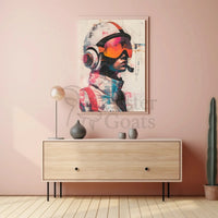 Futuristic Sci-Fi Character with Helmet Futuristic Sci-Fi Poster PosterGoat