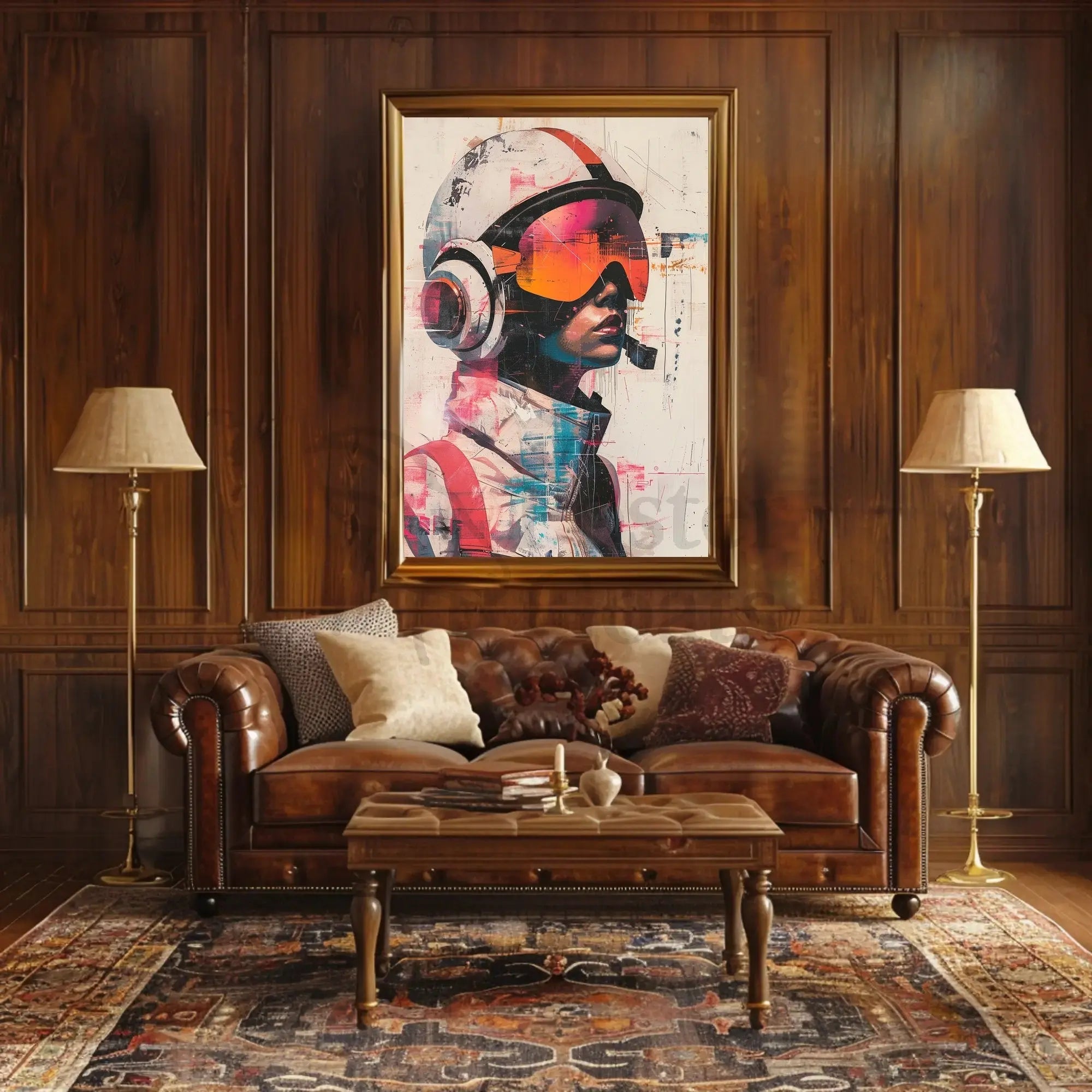 Futuristic Sci-Fi Character with Helmet Futuristic Sci-Fi Poster PosterGoat