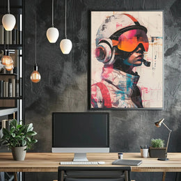 Futuristic Sci-Fi Character with Helmet Futuristic Sci-Fi Poster PosterGoat