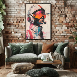 Futuristic Sci-Fi Character with Helmet Futuristic Sci-Fi Poster PosterGoat