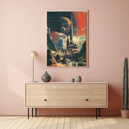 Futuristic Sci-Fi Cityscape with Extraterrestrial Backdrop Futuristic Sci-Fi Poster PosterGoat