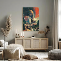 Futuristic Sci-Fi Cityscape with Extraterrestrial Backdrop Futuristic Sci-Fi Poster PosterGoat