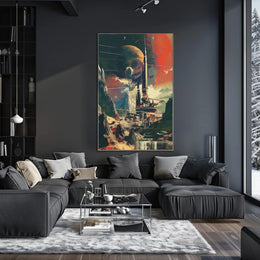 Futuristic Sci-Fi Cityscape with Extraterrestrial Backdrop Futuristic Sci-Fi Poster PosterGoat