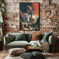 Futuristic Sci-Fi Cityscape with Extraterrestrial Backdrop Futuristic Sci-Fi Poster PosterGoat