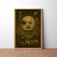 Futuristic Sci-Fi Moon Poster with Whimsical Design PosterGoat