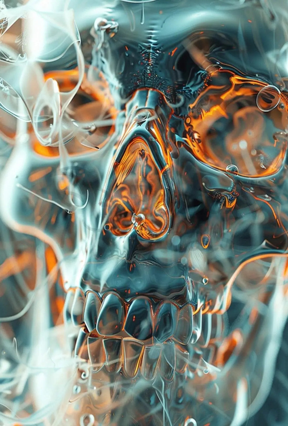 Futuristic Skull Art for Abstract, Artistic Poster PosterGoat