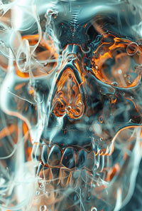 Futuristic Skull Art for Abstract, Artistic Poster PosterGoat