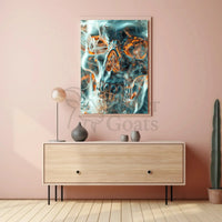 Futuristic Skull Art for Abstract, Artistic Poster PosterGoat
