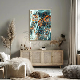 Futuristic Skull Art for Abstract, Artistic Poster PosterGoat