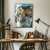 Futuristic Skull Art for Abstract, Artistic Poster PosterGoat