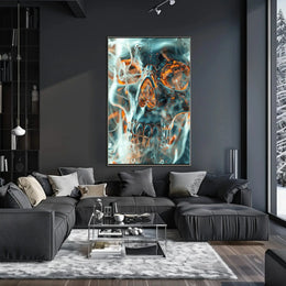 Futuristic Skull Art for Abstract, Artistic Poster PosterGoat