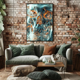 Futuristic Skull Art for Abstract, Artistic Poster PosterGoat