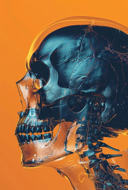 Futuristic Skull Circuitry Art Poster PosterGoat