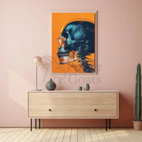 Futuristic Skull Circuitry Art Poster PosterGoat