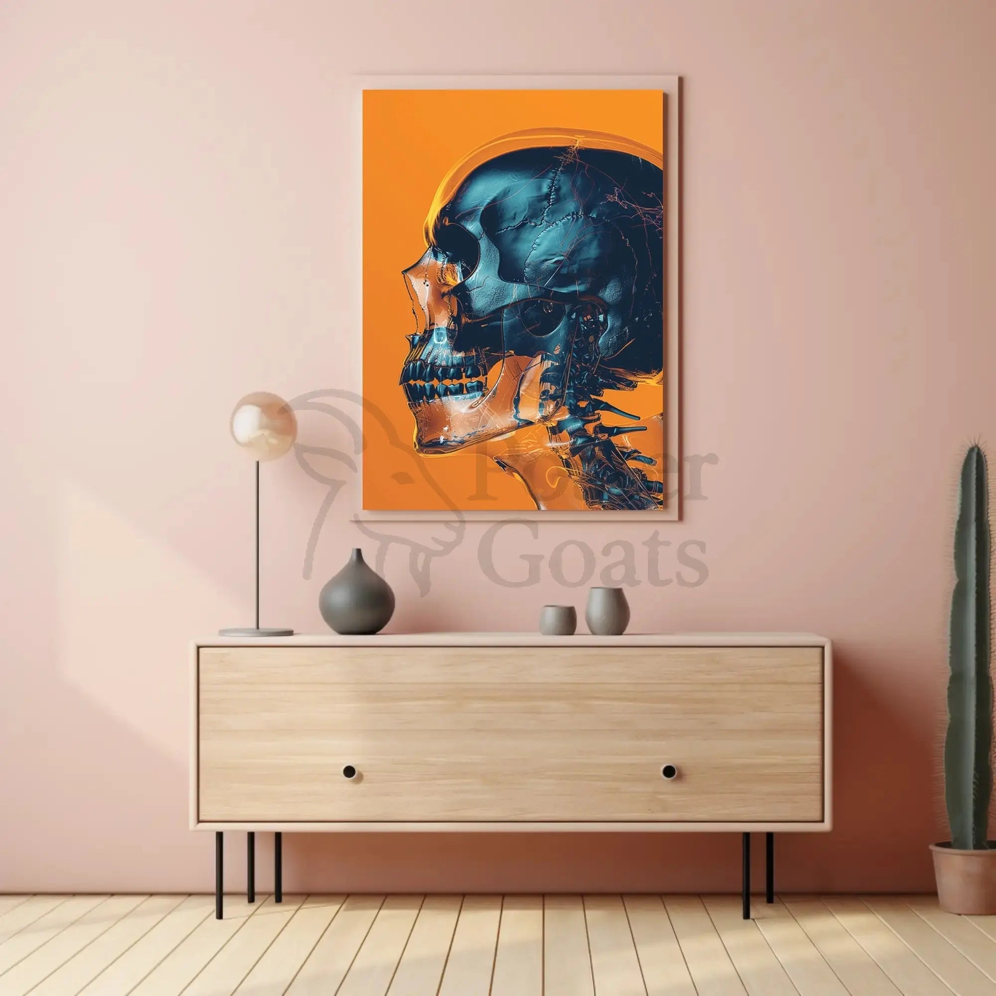 Futuristic Skull Circuitry Art Poster PosterGoat