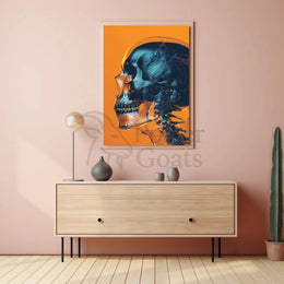 Futuristic Skull Circuitry Art Poster PosterGoat