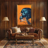 Futuristic Skull Circuitry Art Poster PosterGoat