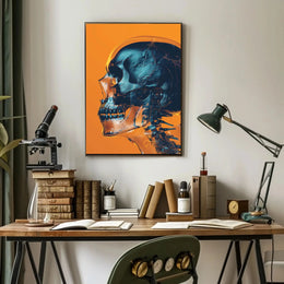 Futuristic Skull Circuitry Art Poster PosterGoat
