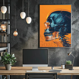 Futuristic Skull Circuitry Art Poster PosterGoat