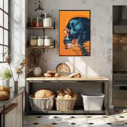Futuristic Skull Circuitry Art Poster PosterGoat
