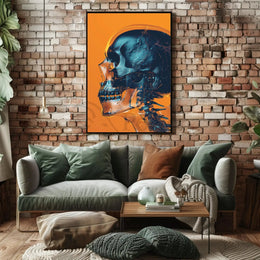 Futuristic Skull Circuitry Art Poster PosterGoat