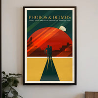 Futuristic Space-Age Cruise Mars Moons Futuristic Sci-Fi Poster PosterGoat