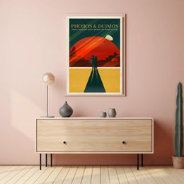 Futuristic Space-Age Cruise Mars Moons Futuristic Sci-Fi Poster PosterGoat
