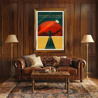 Futuristic Space-Age Cruise Mars Moons Futuristic Sci-Fi Poster PosterGoat