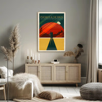 Futuristic Space-Age Cruise Mars Moons Futuristic Sci-Fi Poster PosterGoat