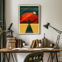 Futuristic Space-Age Cruise Mars Moons Futuristic Sci-Fi Poster PosterGoat