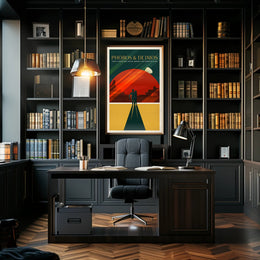 Futuristic Space-Age Cruise Mars Moons Futuristic Sci-Fi Poster PosterGoat