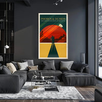 Futuristic Space-Age Cruise Mars Moons Futuristic Sci-Fi Poster PosterGoat