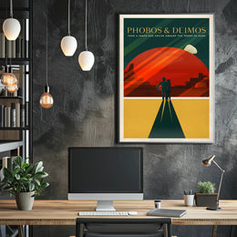 Futuristic Space-Age Cruise Mars Moons Futuristic Sci-Fi Poster PosterGoat