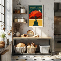 Futuristic Space-Age Cruise Mars Moons Futuristic Sci-Fi Poster PosterGoat