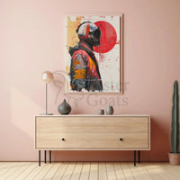 Futuristic Space Exploration Pilot Helmet Sci-Fi Poster PosterGoat