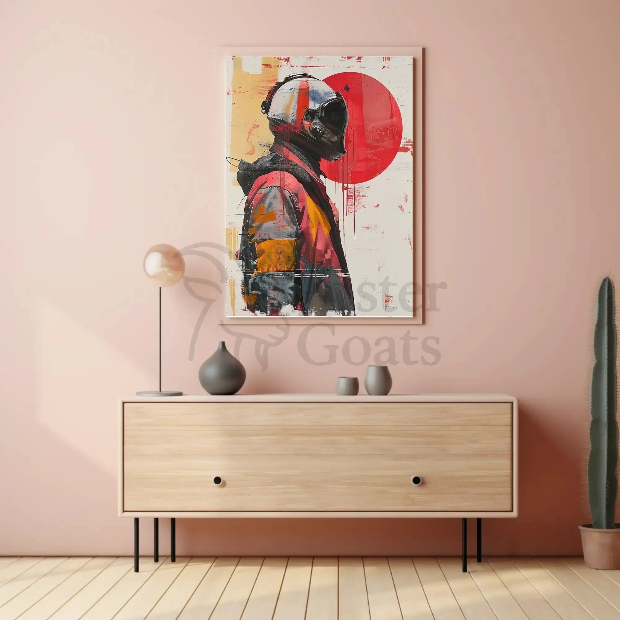 Futuristic Space Exploration Pilot Helmet Sci-Fi Poster PosterGoat