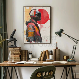 Futuristic Space Exploration Pilot Helmet Sci-Fi Poster PosterGoat