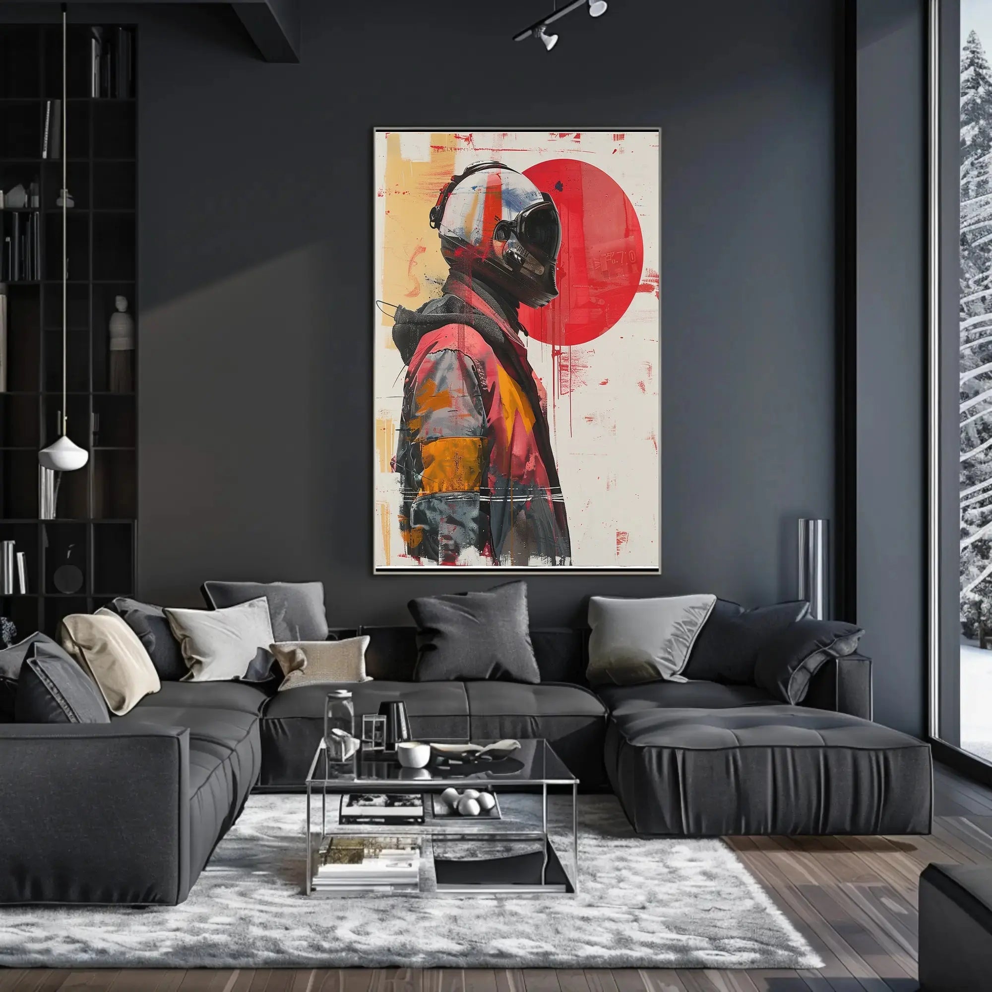 Futuristic Space Exploration Pilot Helmet Sci-Fi Poster PosterGoat