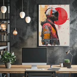 Futuristic Space Exploration Pilot Helmet Sci-Fi Poster PosterGoat