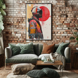 Futuristic Space Exploration Pilot Helmet Sci-Fi Poster PosterGoat