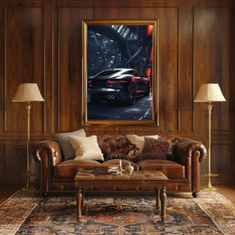 Futuristic Sports Car Poster for Urban Enthusiasts PosterGoat