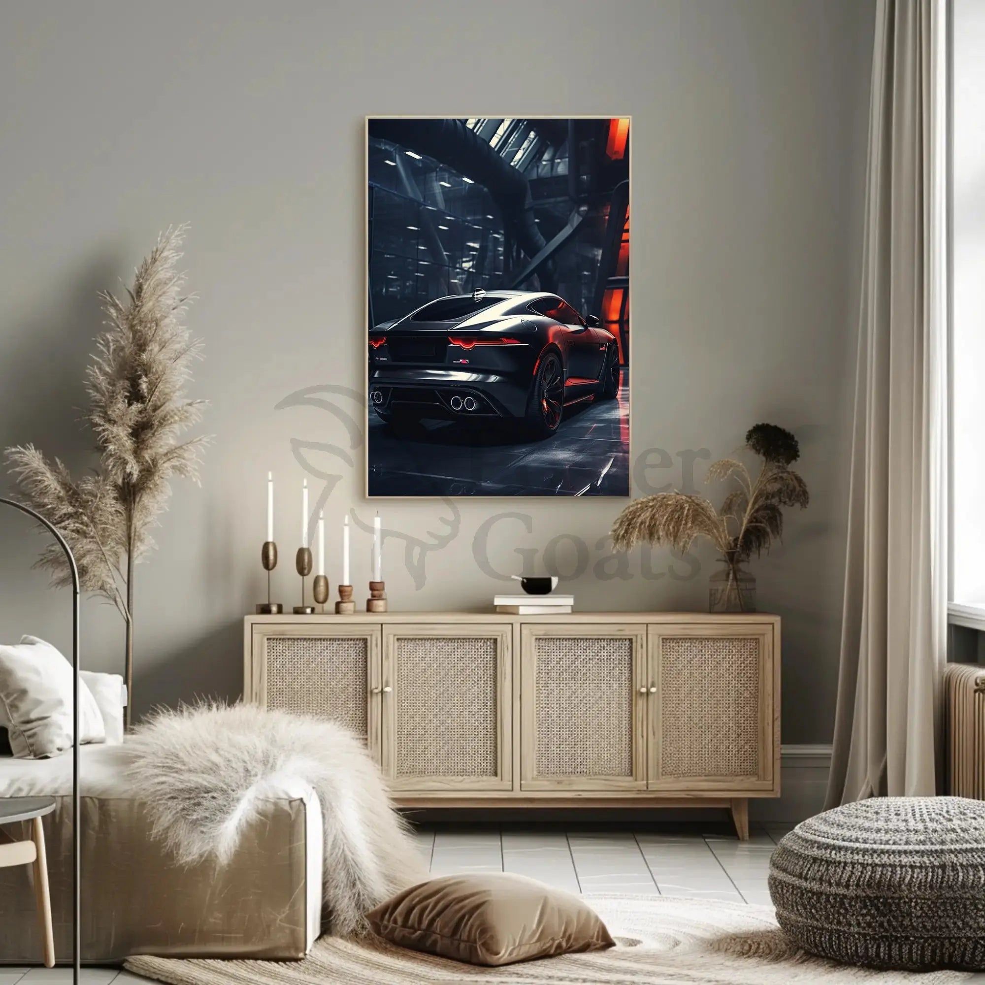 Futuristic Sports Car Poster for Urban Enthusiasts PosterGoat