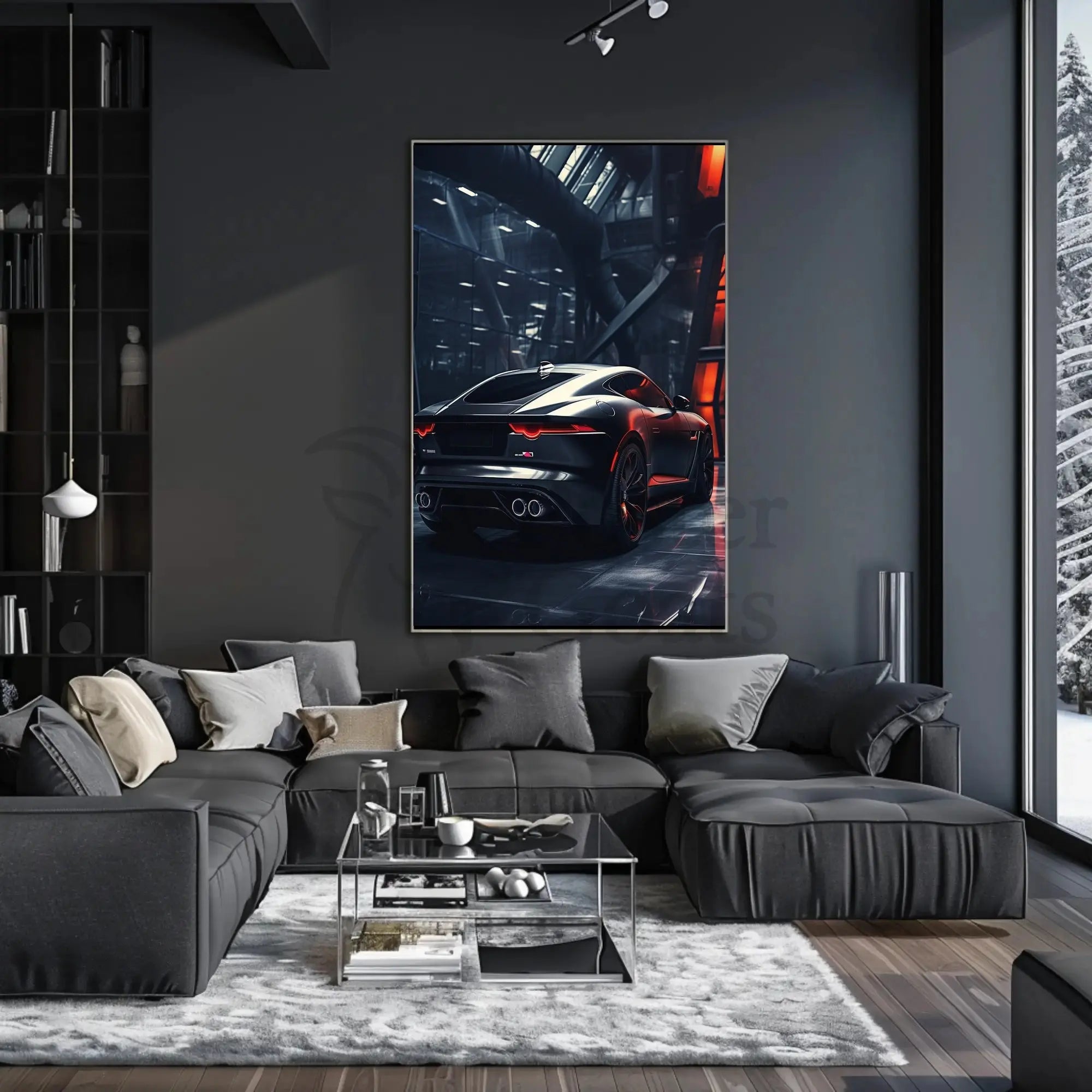 Futuristic Sports Car Poster for Urban Enthusiasts PosterGoat