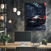 Futuristic Sports Car Poster for Urban Enthusiasts PosterGoat
