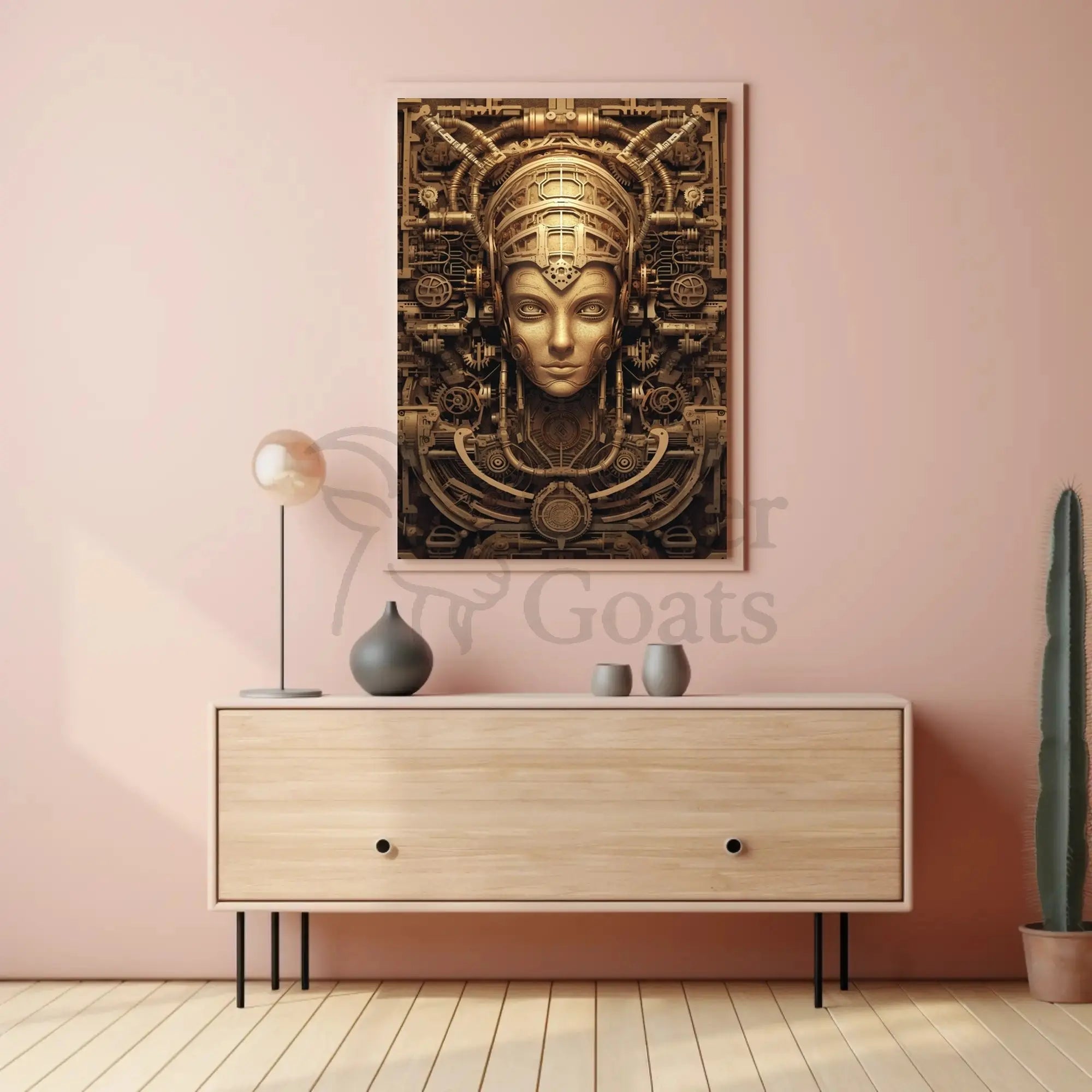 Futuristic Steampunk AI Fusion Art Sci-Fi Poster PosterGoat